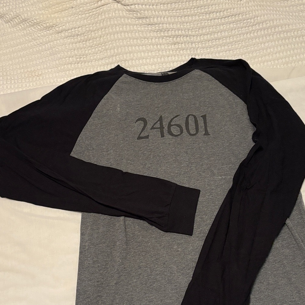 Merch from Les Miserables. Black and Gray Long Sleeve Men's Shirt